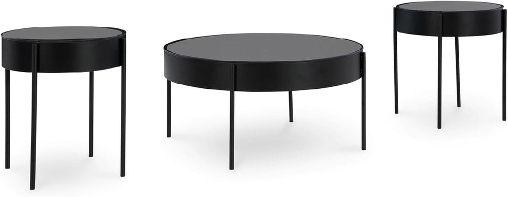 Signature Design by Ashley Ardoline Modern Tempered Glass Tabletop Table Set ...