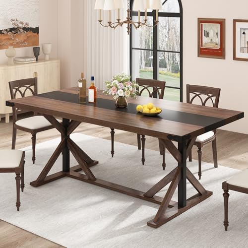 Hlivelood 71 Inch Dining Table for 6 People, Rectangular Kitchen Farmhouse Ta...