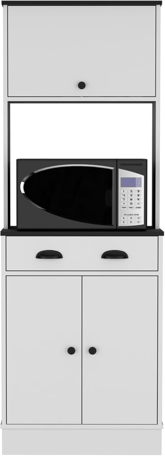 Apex Kitchen Pantry 66.3" H with Drawer, 2 Cabinets, and Microwave Stand...