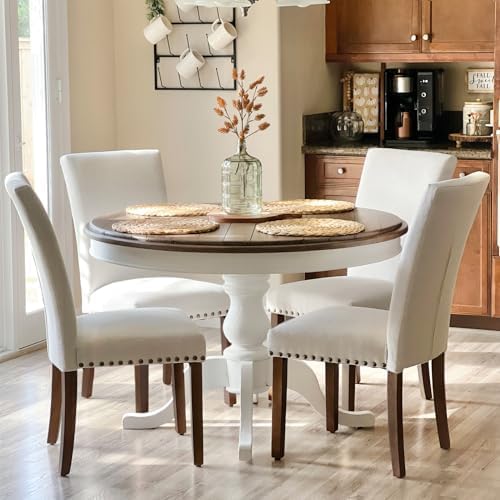 COLAMY Upholstered Parsons Dining Chairs Set of 2, Fabric Dining Room Kitchen...