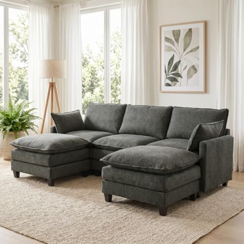 Modular Sectional Sofa, 95" U Shaped Couch, Couches for Living Room | Mo...