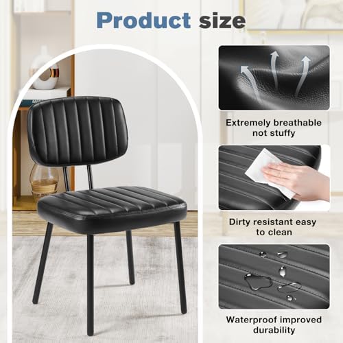 DUMOS Dining Chairs Set of 6, PU Leather Dining Room Chairs with Backrest
