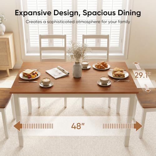 5-Piece Dining Table Set, Kitchen Table Chairs Set of 4, Space-Saving