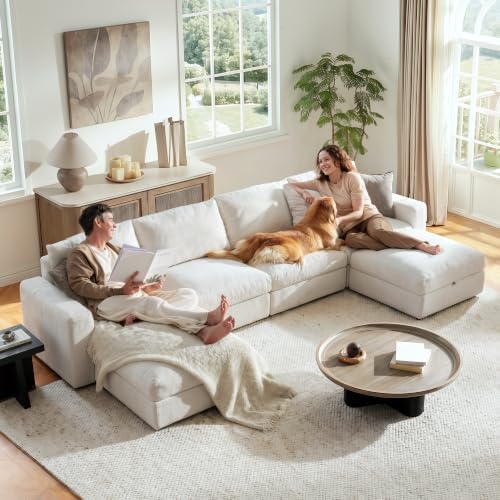 Cloud Couch Sectional 146.5'' Oversized Modular Deep Seat Sofa Bed Co...