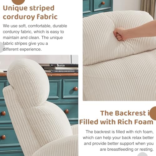 Manual Swivel Rocker Recliner, Small Recliners for Small Spaces