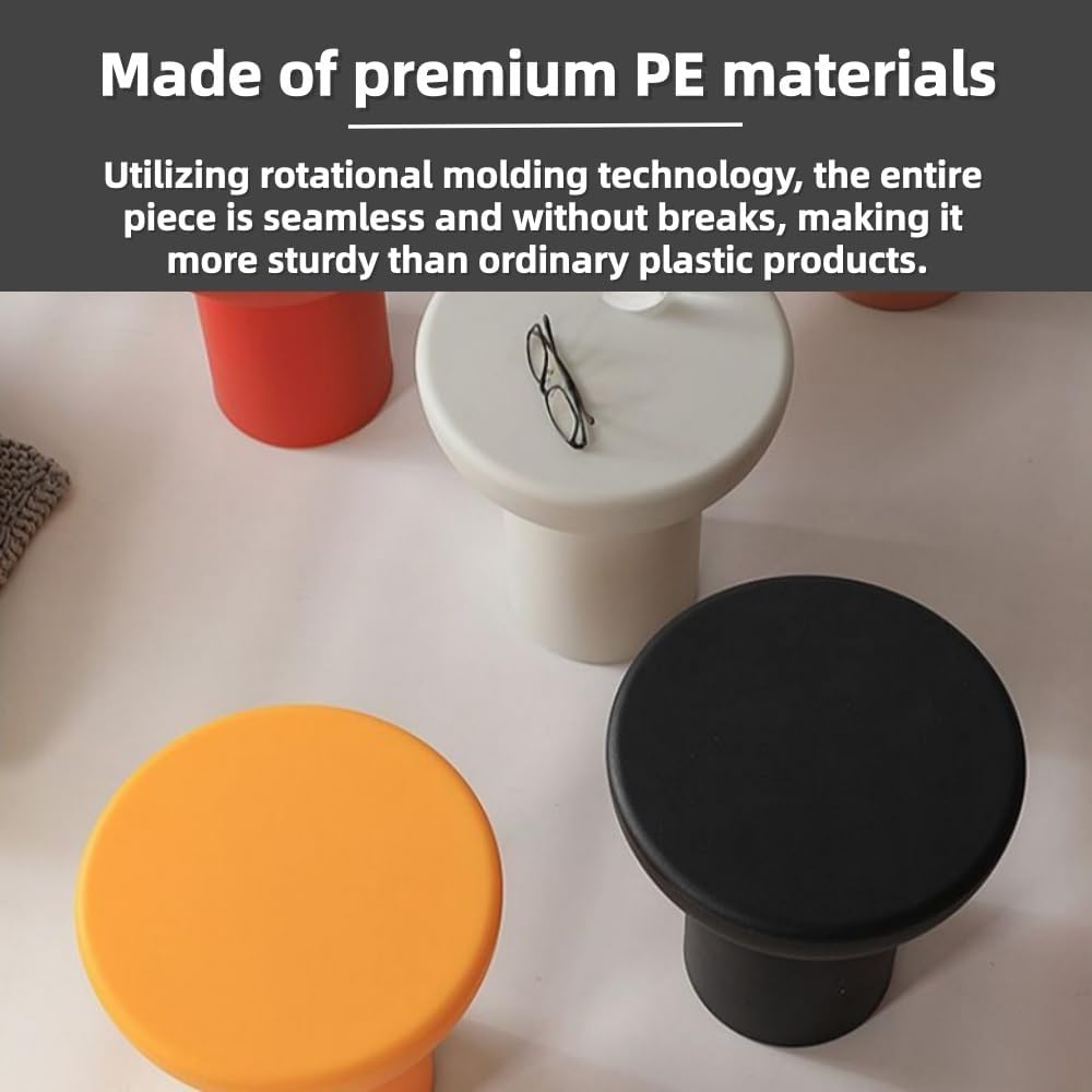 PE Creative Sofa Side Table, Modern Round End Table for Indoor or Outdoor, Mu...