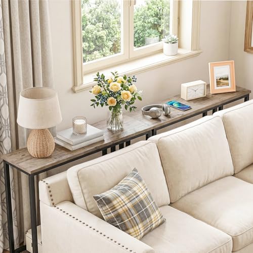 HOOBRO Narrow Console Table, Sofa Table, 44.9" Skinny Entryway Table | L...