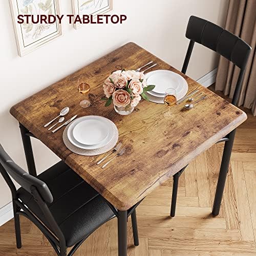 GAOMON Dining Table Set for 2, Kitchen Table and Chairs for 2 with Upholstere...