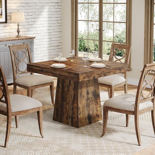 Tribesigns Square Dining Table for 4, 31.5" Farmhouse Small Kitchen Table