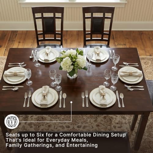 Signature Design by Ashley 6-Piece Dining Table Set with Bench, Dark Brown