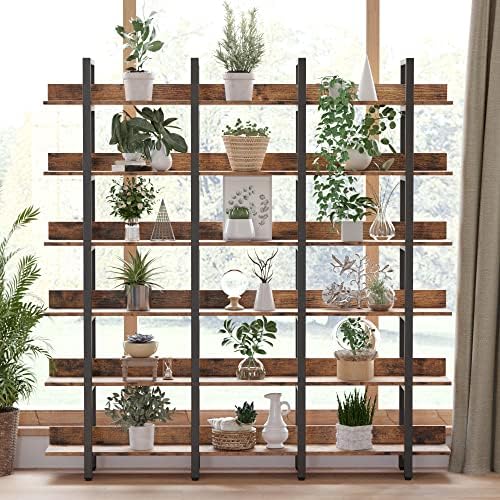 IRONCK Book Shelf Triple Wide 72.8" H x 70.9" W 6 Tiers with Back F...