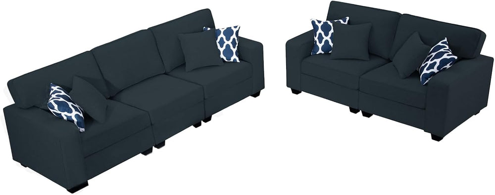 Legend Vansen Modular Sectional Sofa L Shaped Couch with Ottoman Modern Rever...