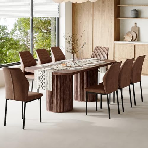 79" Dining Table Set for 8,Large Rectangular Kitchen Table Set for 8 wit...