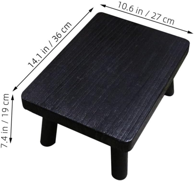 ibasenice Japanese Style Rectangular Wooden Low Table and Small Wood Stool Re...
