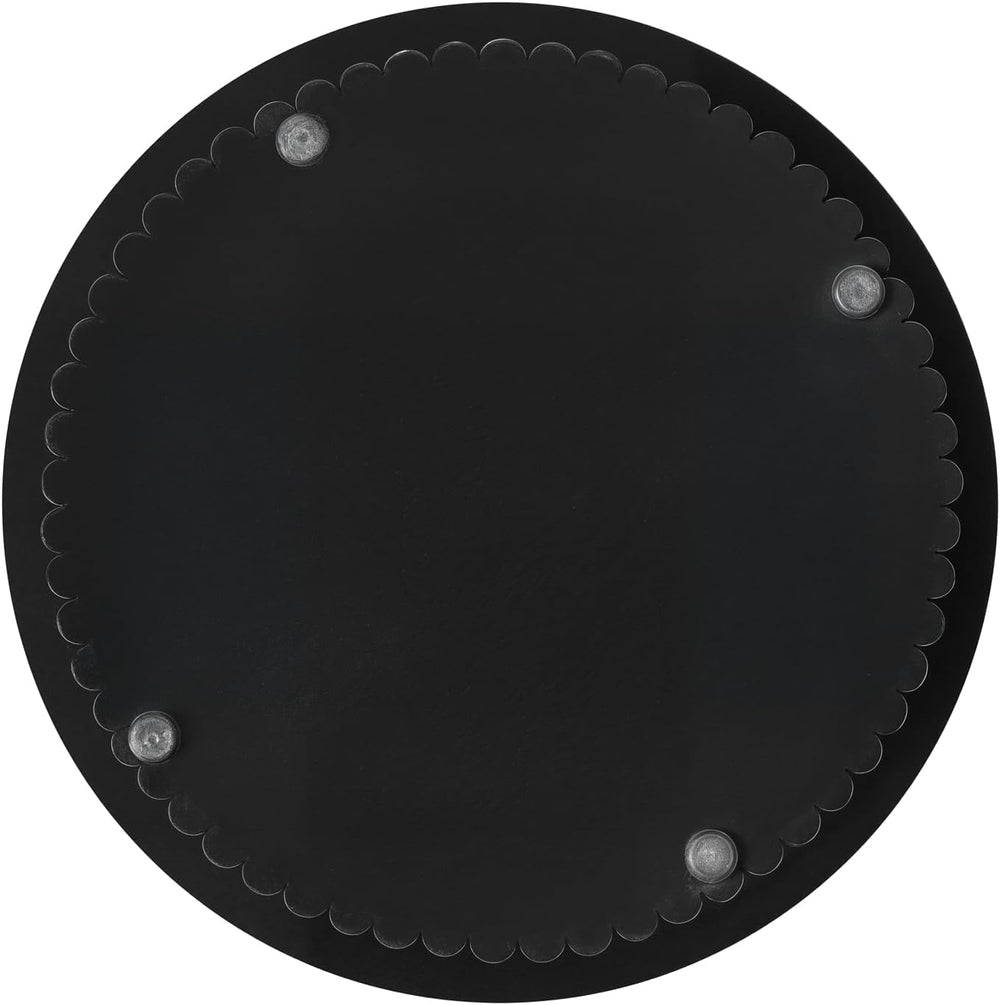 Modern Side Table, 16.93" Fluted Round Pedestal Table for Living Room, B...