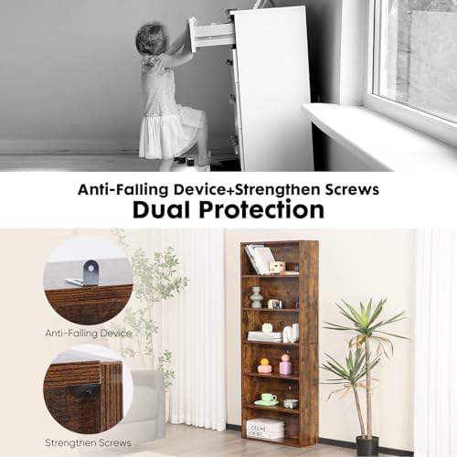 Sweetcrispy Tall Bookshelf, Book Shelf, Storage Organizer Book Shelf