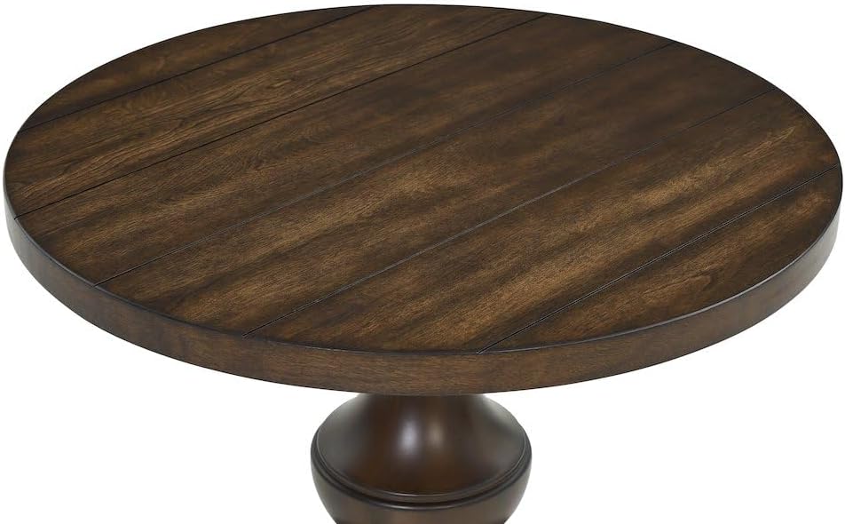 Roundhill Furniture Caesar Traditional Round Pedestal End Table, Espresso