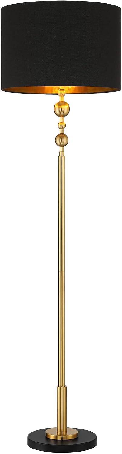 Possini Euro Design Harlowe 63" Tall Black and Gold Floor Lamp Living Room