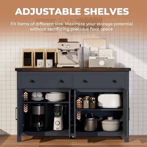 VVFLU 55'' Buffet Cabinet with Storage, Farmhouse Kitchen Storage Cab...