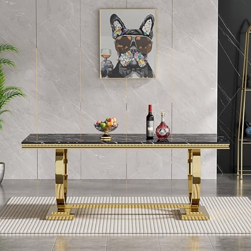 5 Pcs Dining Table Set, Kitchen and Dining Room Table Set for 4, 68" Rec...