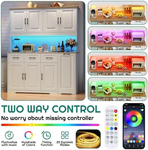 72" Tall 60" Wide Extra Large Pantry Storage Cabinet w/Power Outlet...