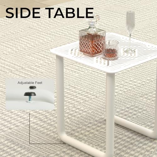 5 Piece Patio Outdoor Aluminum Swivel Rocking Chair with 6.7" Thickened ...