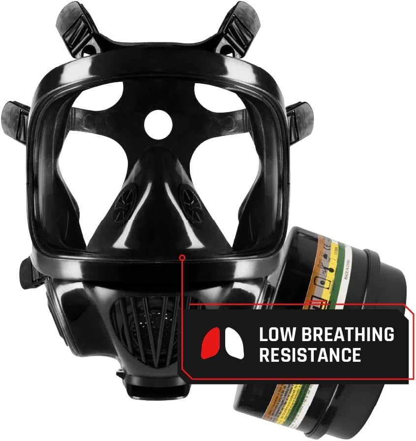Parcil Distribution Survival & Tactical Full Face Respirator Mask - Impac...