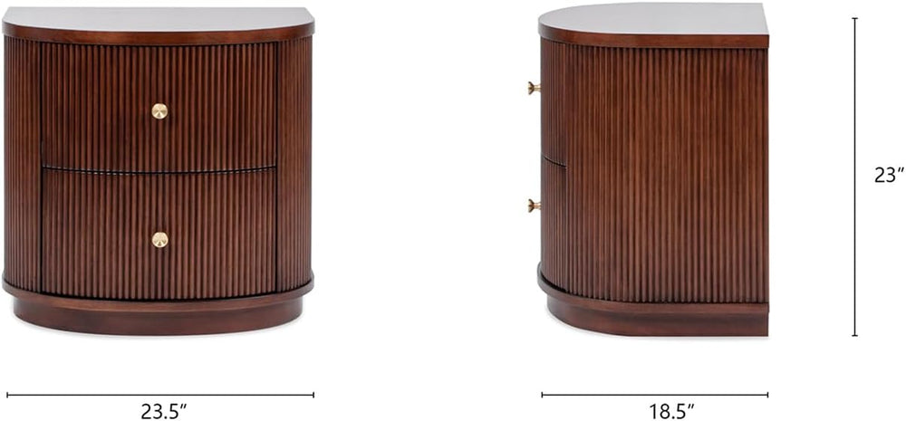 Jennifer Taylor Home Valentine 24" 2-Drawer Storage Side Table, Dark Wal...