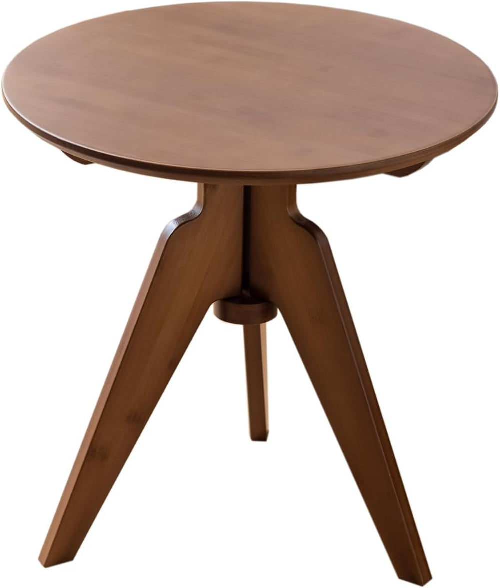 Maydear Bamboo Round Side Table Small Accent Table or Coffee Table for Living...