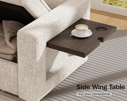 Vipbear 7 Seat L Shaped Modular Sectional Sleeper Sofa Bed with Ottoman/Pull ...
