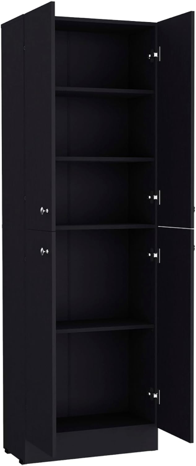 Pantry Cabinet Coahoma, Kitchen, Black