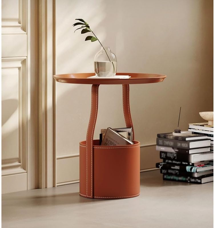 Living Room Furniture Nordic Sofa Side Table Saddle Leather Living Room Home ...