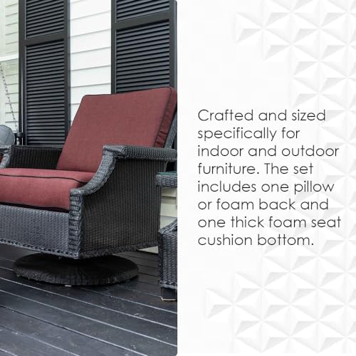 RSH DECOR: Deep Seating Chair Cushion Set | 24” x 24” x 4" Seat | All-We...