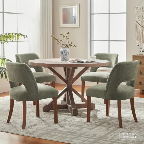 VKNOW Dining Chairs Set of 4, Fabric Dining Chairs, Green