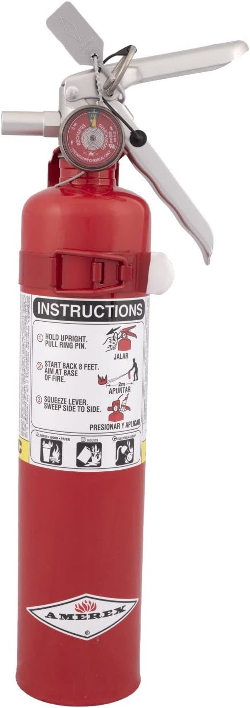 Amerex B417T, 2.5 Pound ABC Dry Chemical Class A B C Multi-Purpose 2.5 Pound ...