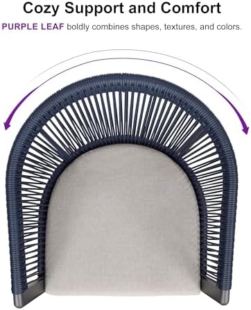 PURPLE LEAF Outdoor Dining Set for 10 with Cushions PE Rattan Grey