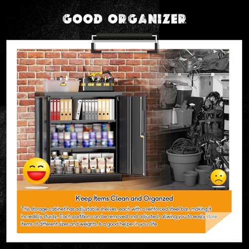 Greenvelly Metal Cabinet, 36" Locking Storage File Cabinet with Doors an...