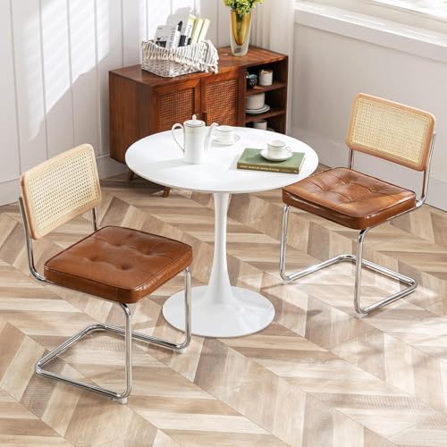 Zesthouse Natural Rattan Dining Chairs Set of 4, Modern Cesca Kitchen Chair