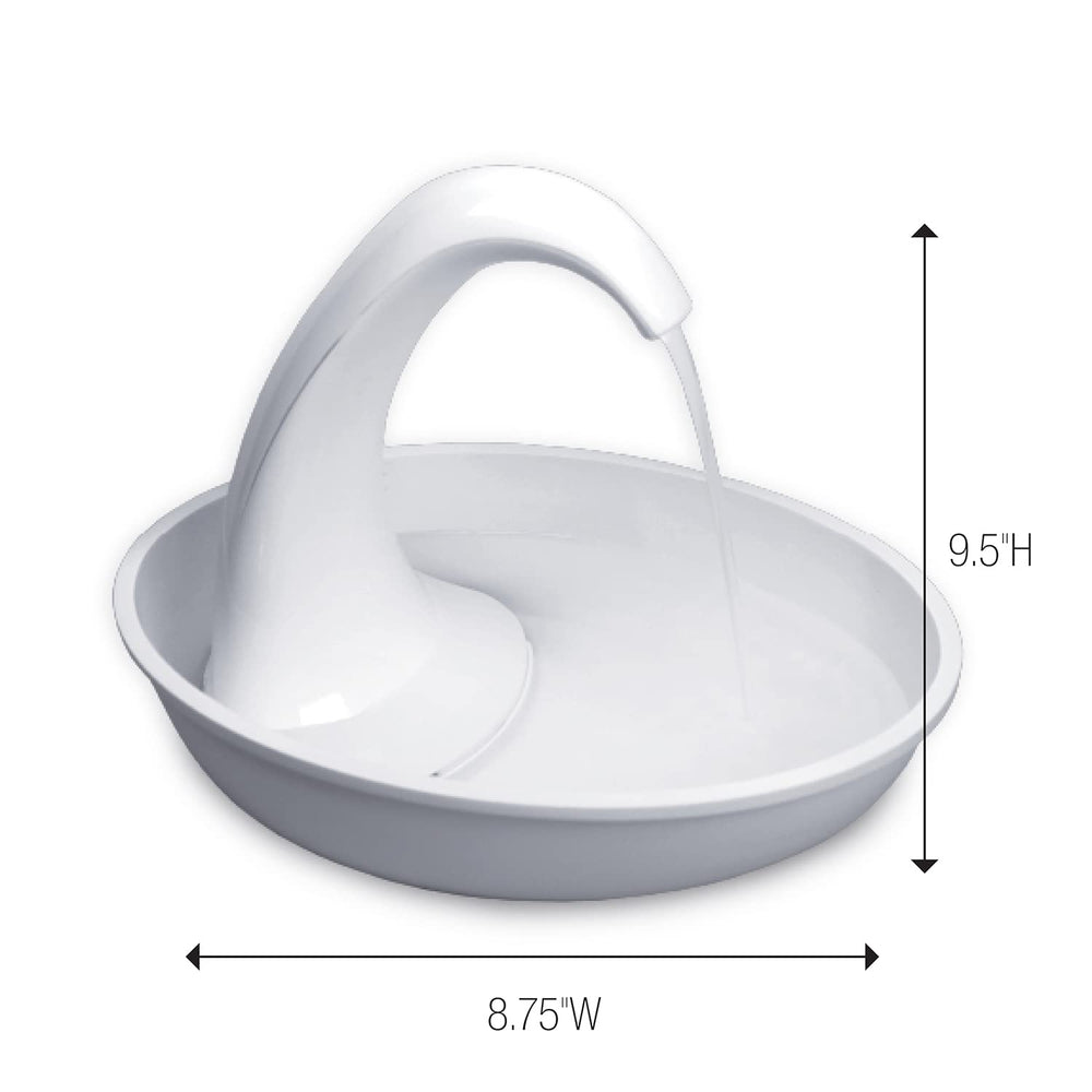 Pioneer Pet Swan Pet Drinking Fountain for Cats and Dogs - 80oz Capacity, Gre...