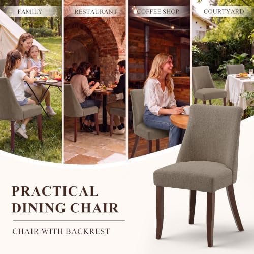 COLAMY Upholstered Dining Chairs Set of 6, Mid Century Modern Kitchen Chairs ...