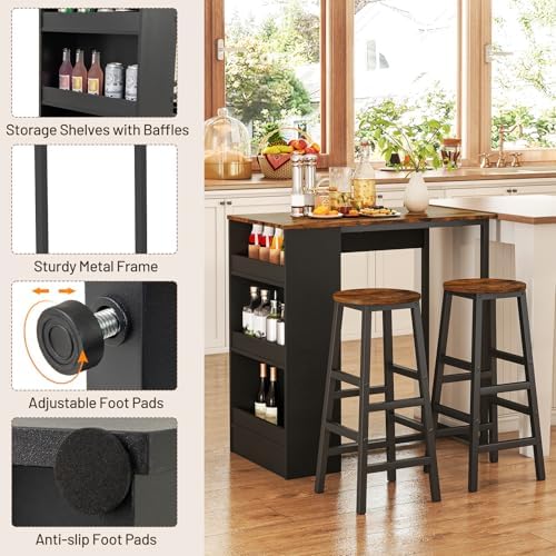 Giantex 3-Pieces Dining Table Set, 36-Inches Rectangular Kitchen Table and 2 ...