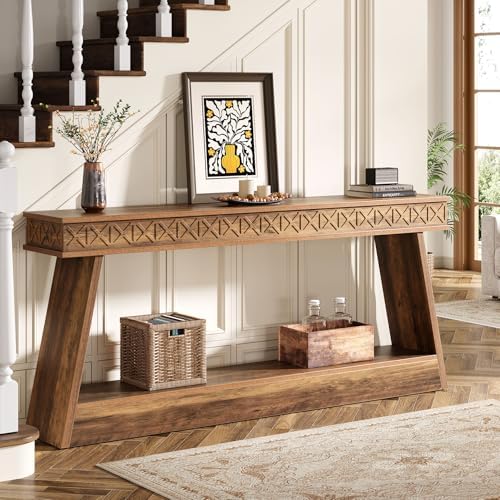 Tribesigns 70.9 Inch Extra Long Console Table for Entryway, 2-Tier | Narrow S...