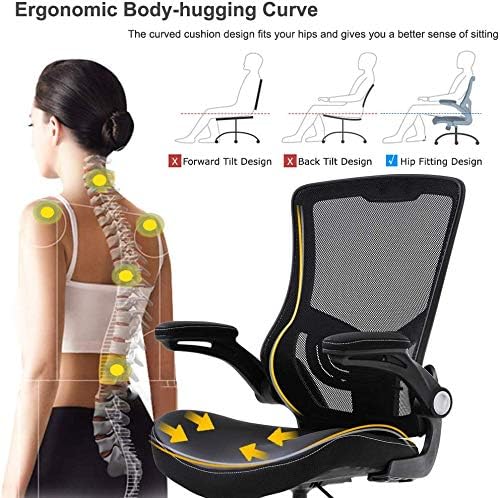 Drafting Chair Tall Office Chair with Lumbar Support Footrest Ring Flip Up Ar...
