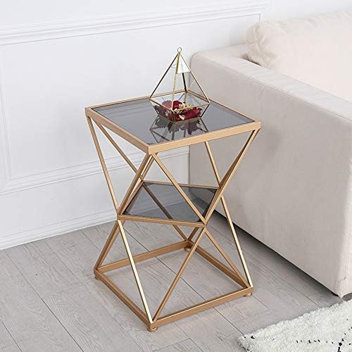 Telephone Table, Square Side Table,Tempered Glass Coffee Table,Telephone Tabl...