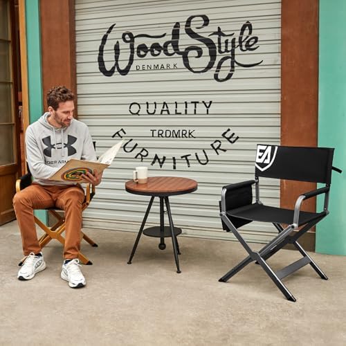 EVER ADVANCED Aluminum Lightweight Directors Chair Foldable, Folding Studio M...