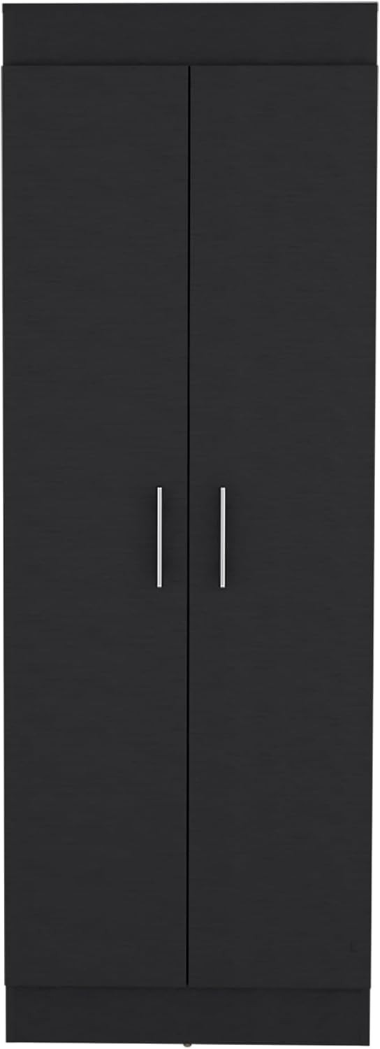 Pantry Cabinet, Space-Efficient 2-Door Design with Multiple Shelves,for Kitch...