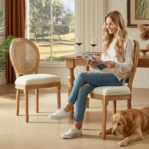 French Country Dining Chairs, Upholstered Dining Chairs Set of 6