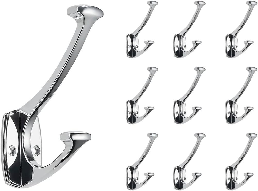 Polished Chrome Hooks Wall Mounted Decorative Solid Heavy-Duty Coat Hooks for...