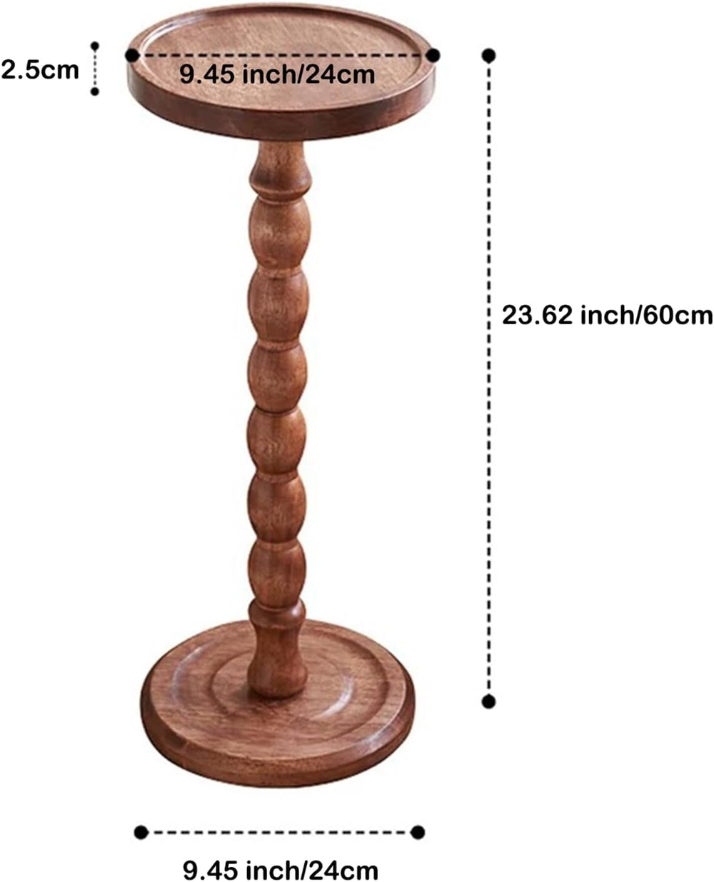 YUNMUARY-Pedestal Side Table,Drink Table with Weighted Base,Round Side Tables...