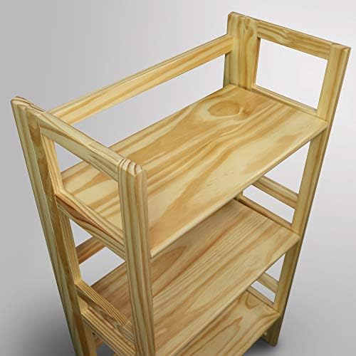 3-Shelf Folding Student Bookcase 20.75" Wide-Natural